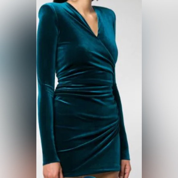 Alexandre Vauthier
Women's Blue Wrap-effect Velvet Mini Dress - Picture 2 of 8